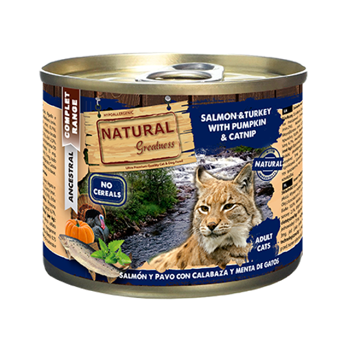 Imagem de NATURAL GREATNESS | Wetfood Cat - Salmon, Turkey, Pumpkin & Mint 200 g