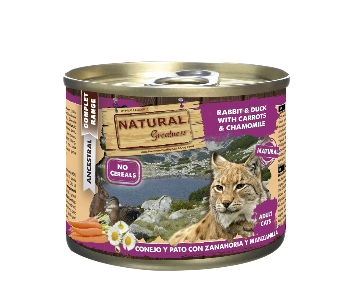Imagem de NATURAL GREATNESS | Wetfood Cat - Rabbit, Duck, Carrot &  Peach 200 g