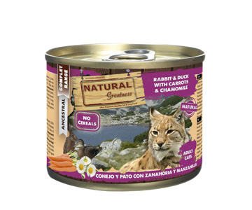 Imagem de NATURAL GREATNESS | Wetfood Cat - Rabbit, Duck, Carrot &  Peach 200 g