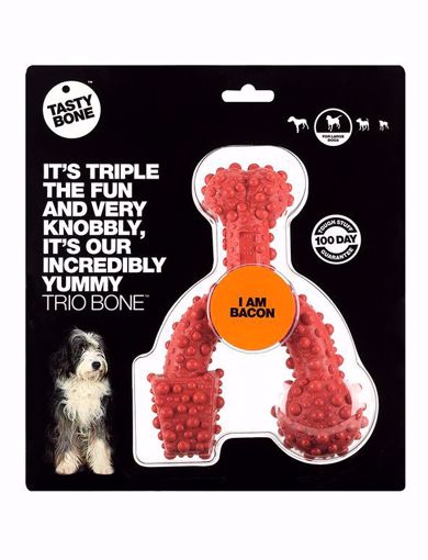 TASTYBONE Trio Bone Toy Bacon