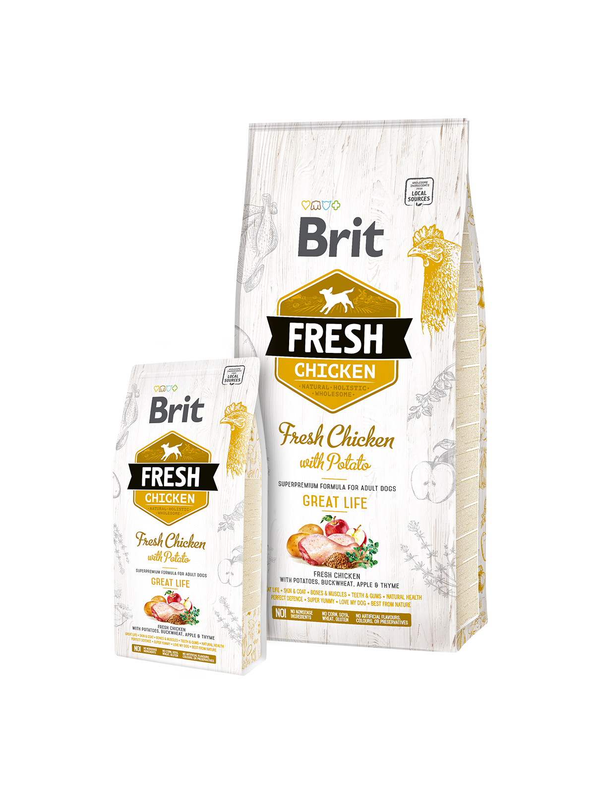 Imagem de BRIT Fresh | Chicken With Potato Adult Great Life