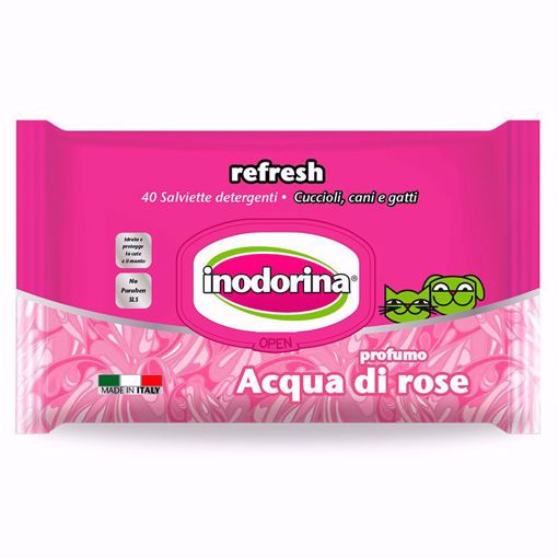 Imagem de INODORINA | Toalhetes Refresh Aqua di Rosa, 40 Toalhetes