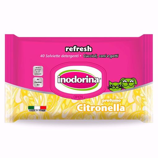 Imagem de INODORINA | Toalhetes Refresh Citronella, 40 Toalhetes