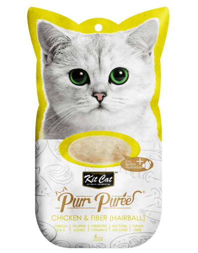 Imagem de KitCat | PurrPuree Chicken & Fiber ( Hairball Control ) 4x15g