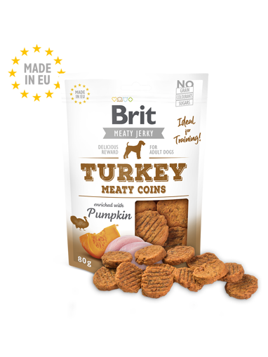 Imagem de BRIT MEATY JERKY | Snack Turkey Meaty Coins | 80 g