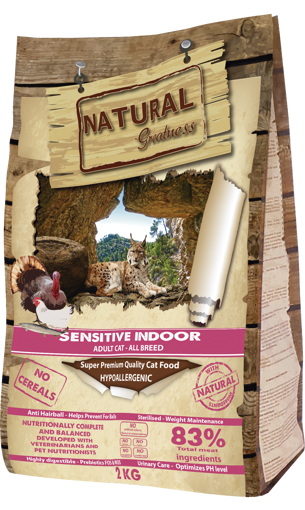 Imagem de NATURAL GREATNESS | Sensitive Indoor Cat Adult 2 kg