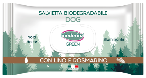 Imagem de INODORINA Green | Toalhitas Compostáveis para Cães com Linho e Alecrim