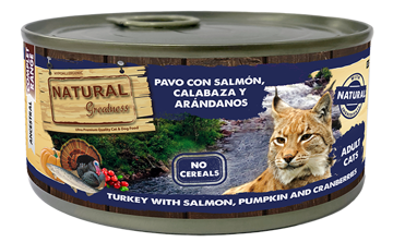 Imagem de NATURAL GREATNESS | Wetfood Cat Turkey & Salmon, Pumpkin & Cranberries 185 g
