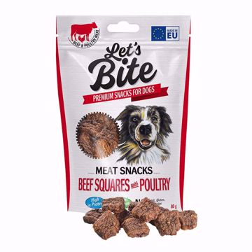 Imagem de Let's Bite | Dog Meat Snacks Beef Squares with Poultry 80 g