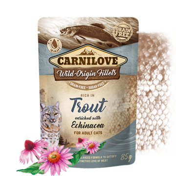 Imagem de CARNILOVE Cat | Alimento Húmido Trout with Echinacea sem Cereais para Gato - Saqueta 85 g
