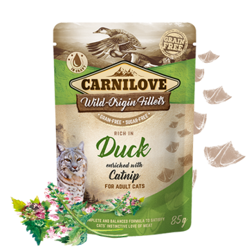 Imagem de CARNILOVE Cat | Alimento Húmido Duck with Catnip sem Cereais para Gato - Saqueta 85 g