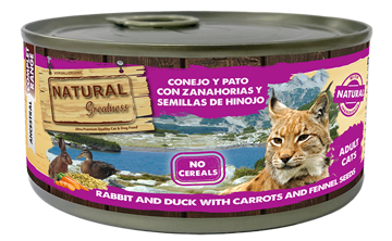 Imagem de NATURAL GREATNESS | Wetfood Cat - Rabbit, Duck, Carrot & Fennel Seeds 185 g