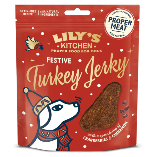 Imagem de Lily's Kitchen Festive Turkey Jerky | Tiras de Carne de Peru para Cão 70 g